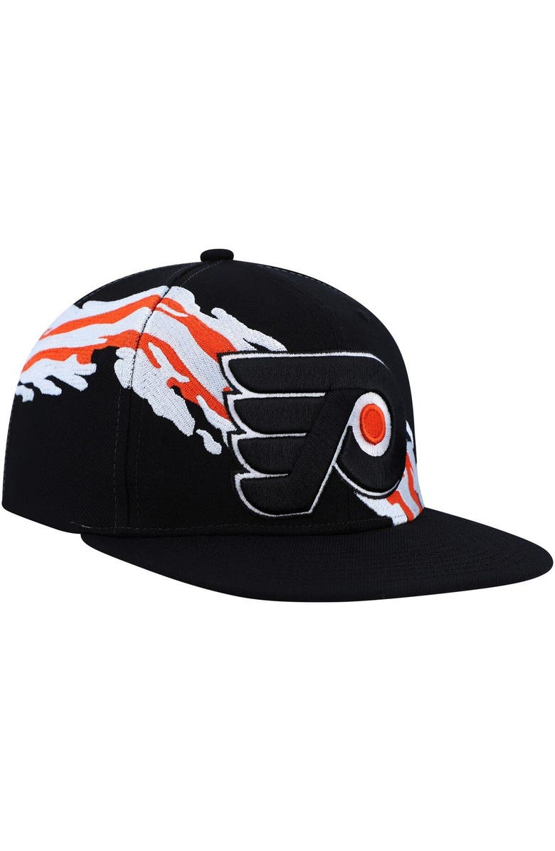 Mitchell & Ness Men's Mitchell & Ness Black Philadelphia Flyers Vintage Paintbrush Snapback Hat, Alternate, color, 