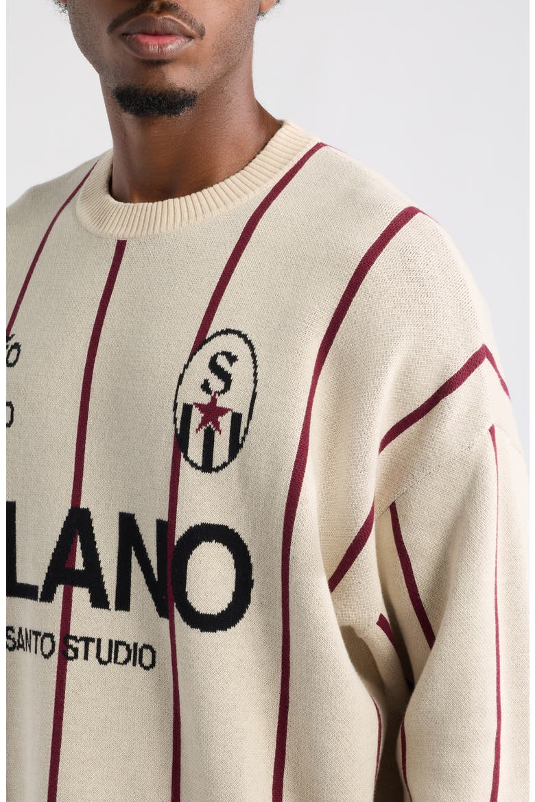 Milano Jacquard Cotton Sweater, Alternate, color, BROWN