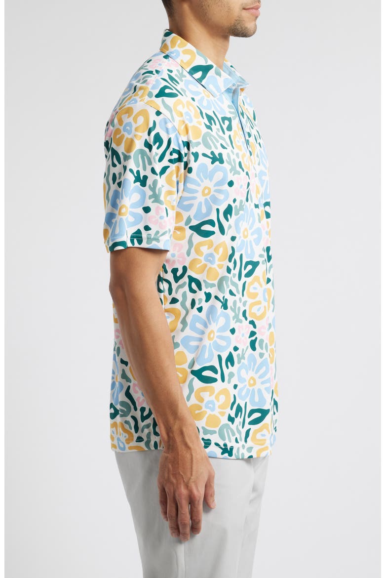 Larue Floral Print Golf Polo, Alternate, color, SKY
