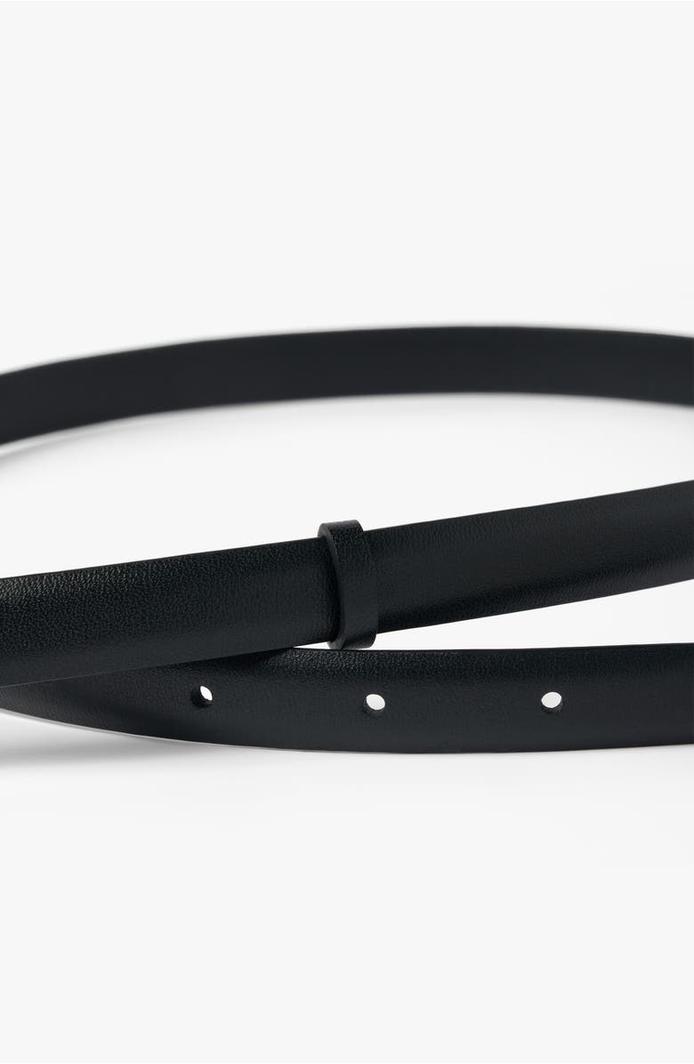Lilysilk LS Clasp Leather Skinny Belt, Alternate, color, Black