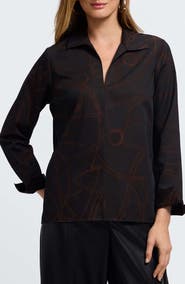 Foxcroft Agnes Print Popover Shirt