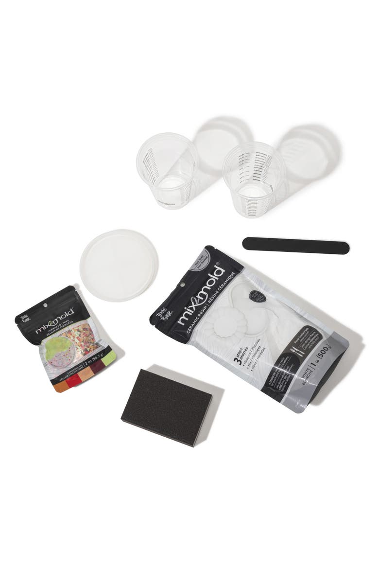 Mix2Mold Terrazzo Ceramic Coaster Kit Diy 6 Coasters, Alternate, color, Multicolored