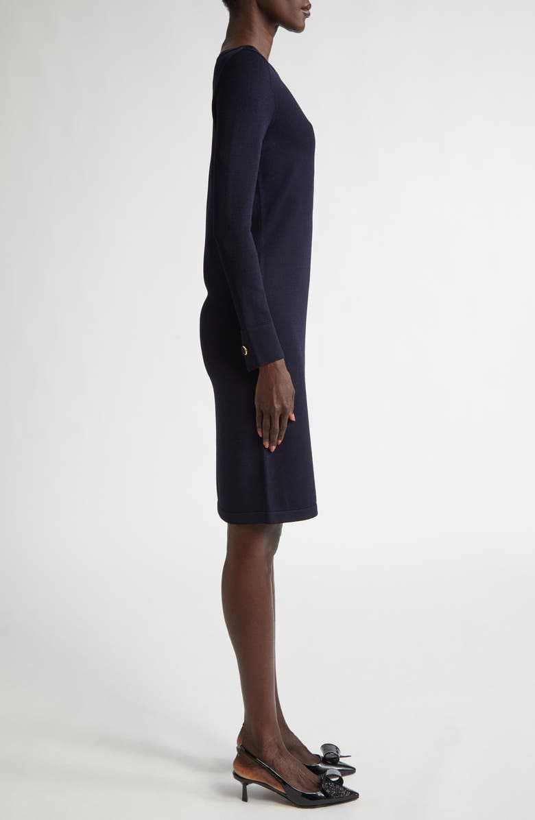 ST. JOHN Santiago Knit Long Sleeve Sweater Dress, Alternate, color, Midnight