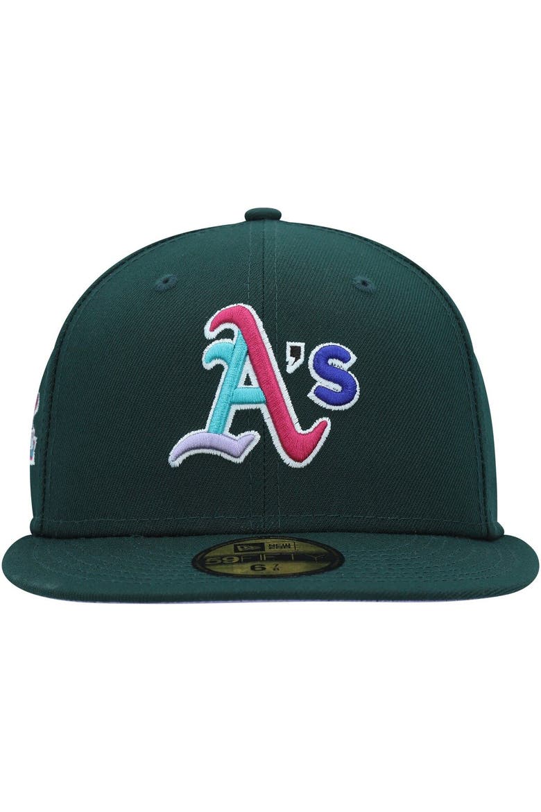 Men's New Era Green Oakland Athletics 1989 World Series Polar Lights 59FIFTY Fitted Hat, Alternate, color, Green