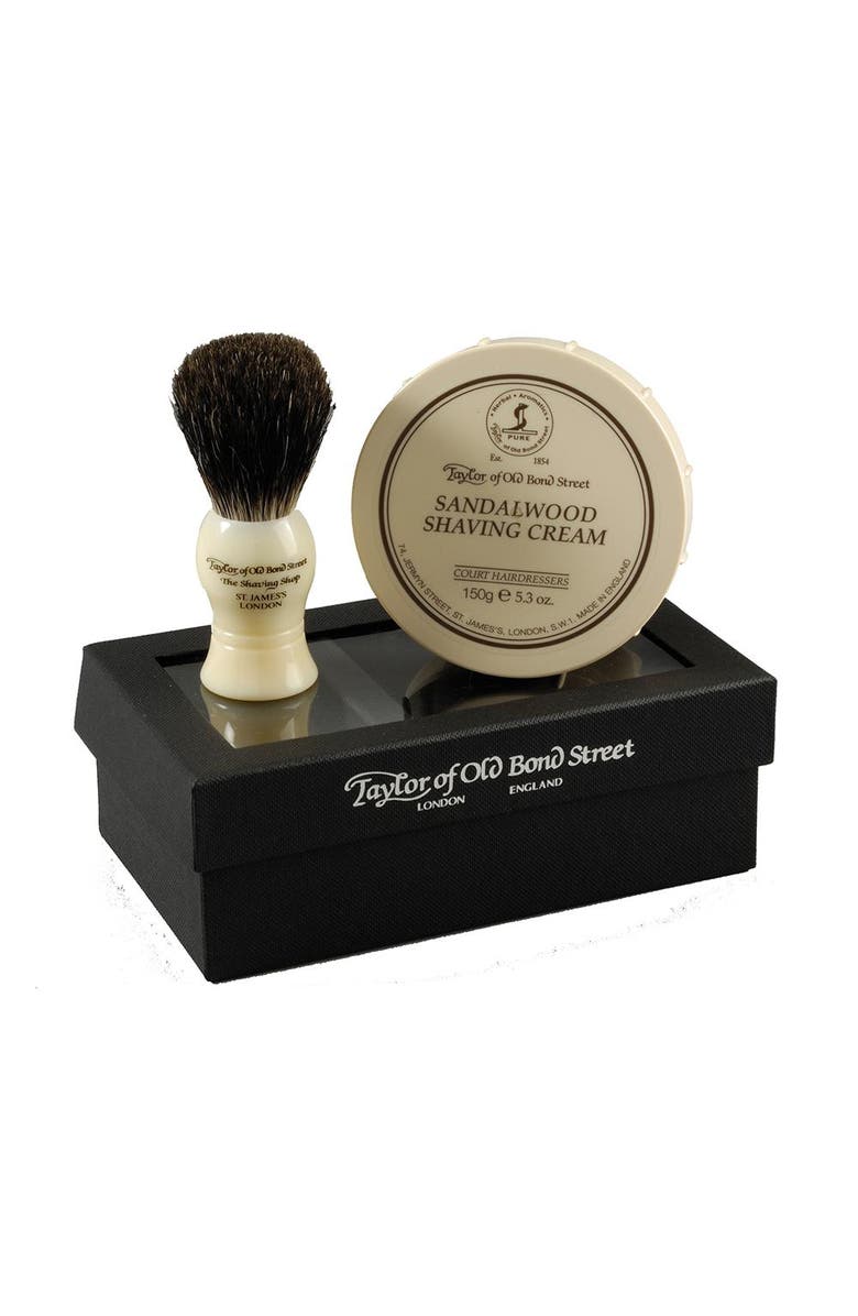 Taylor of Old Bond Street Pure Badger & Sandalwood Shaving Cream Gift Box, Main, color, White