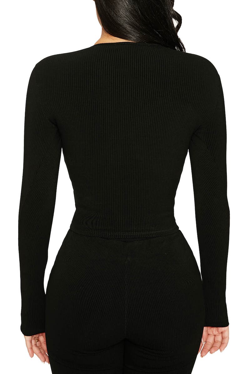 Naked Wardrobe Snatched to the T Long Sleeve Top, Alternate, color, 