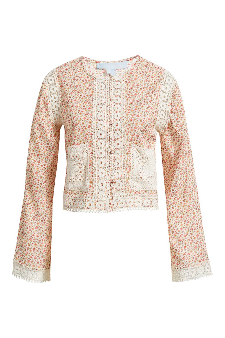 The Tory Crop Organic Cotton Voile Top, Alternate, color, GEO DITSY IVORY