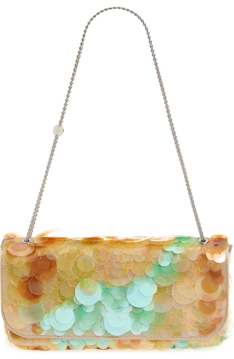 Rabanne Sparkle Baguette, Main, color, Peach/ Silver