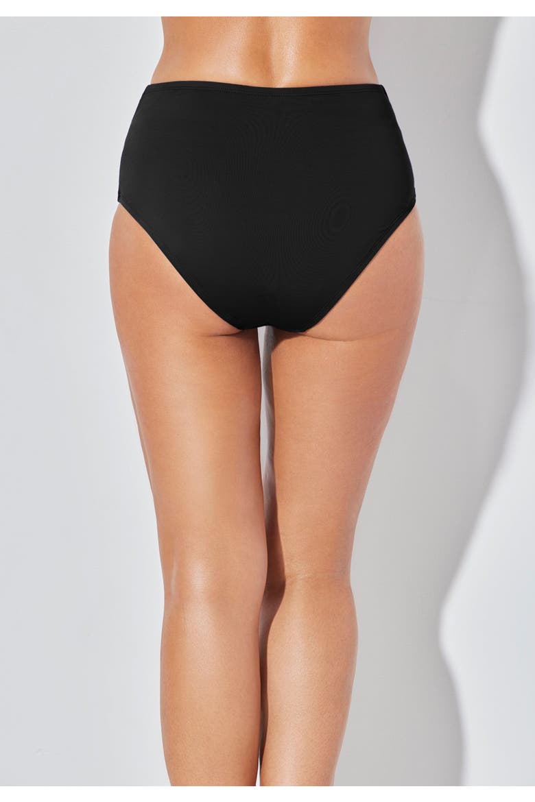 High Waist Twist Swim Brief, Alternate, color, Black