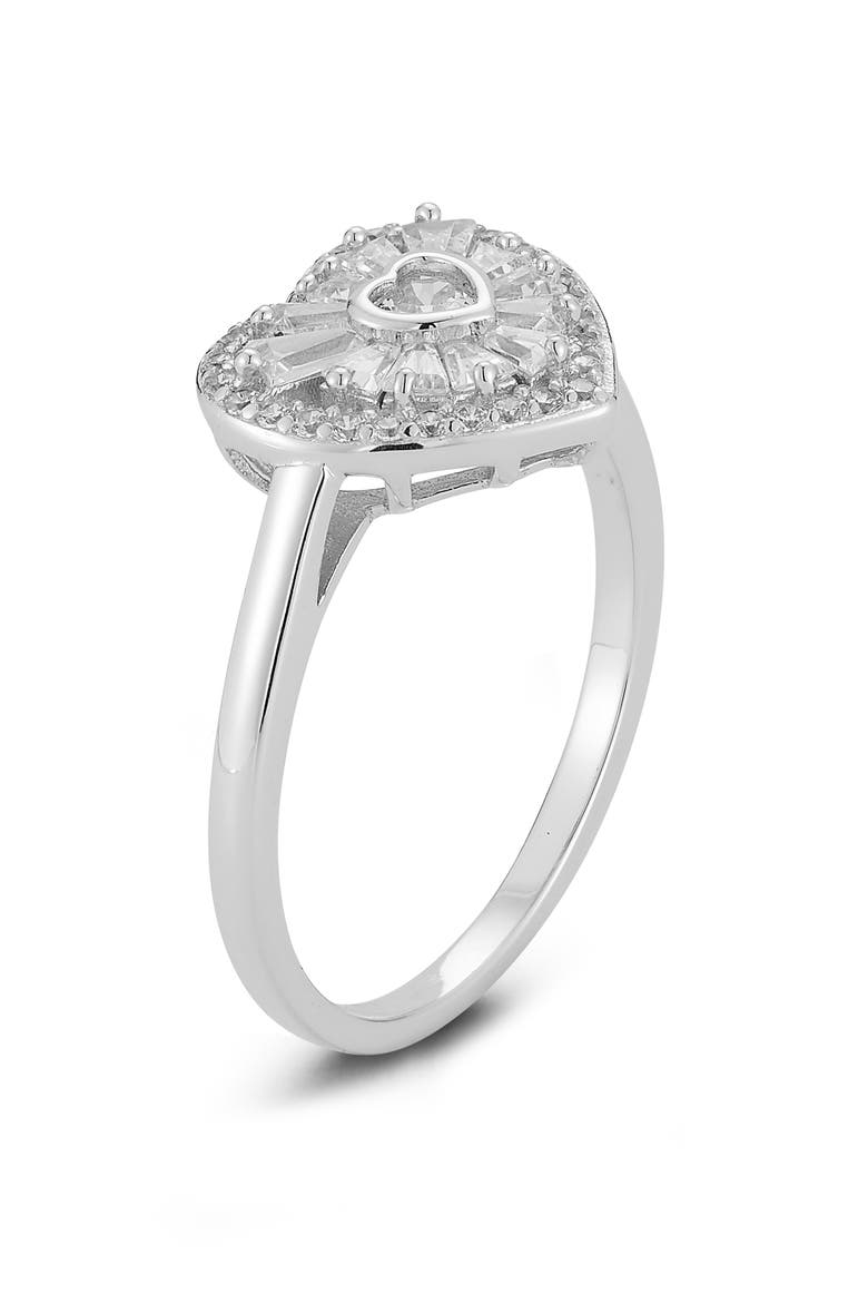 Heart Cluster Ring, Alternate, color, SILVER