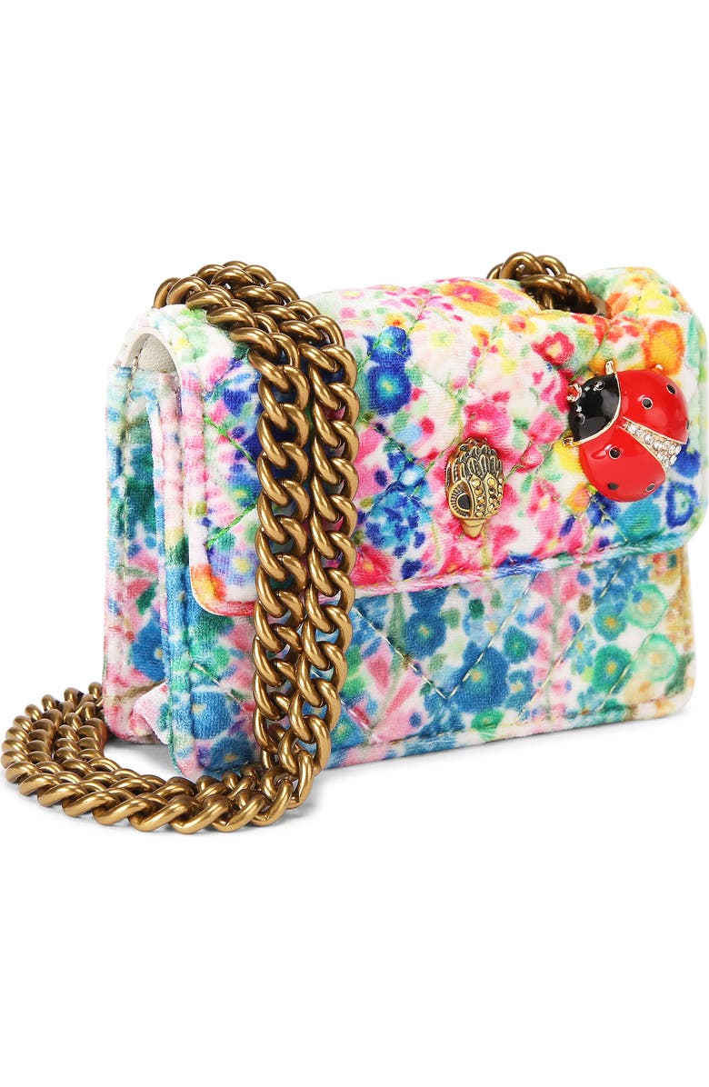 Kurt Geiger London Floral Couture Micro Kensington Floral Quilted Crossbody Bag, Alternate, color,