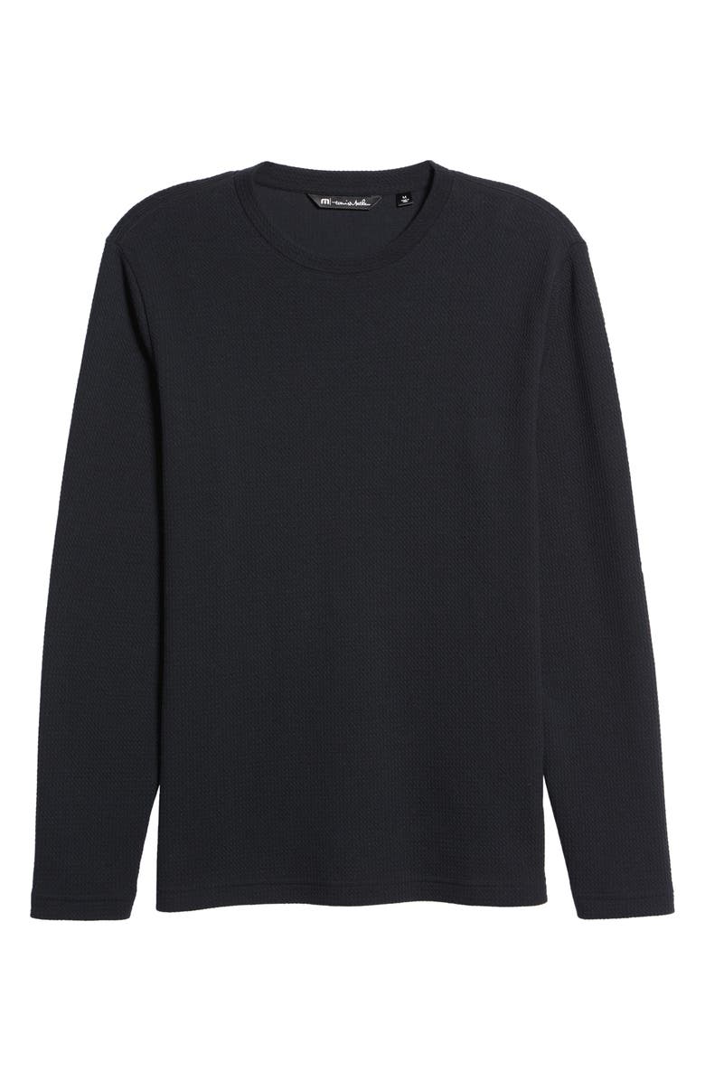 TravisMathew Cloud Waffle Crewneck Tee, Alternate, color, Black