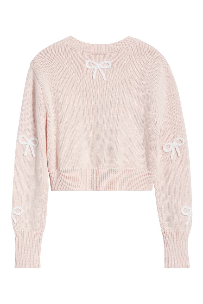 Kids' Jayne Bow Embellished Cardigan, Alternate, color, PETAL MERINGUE