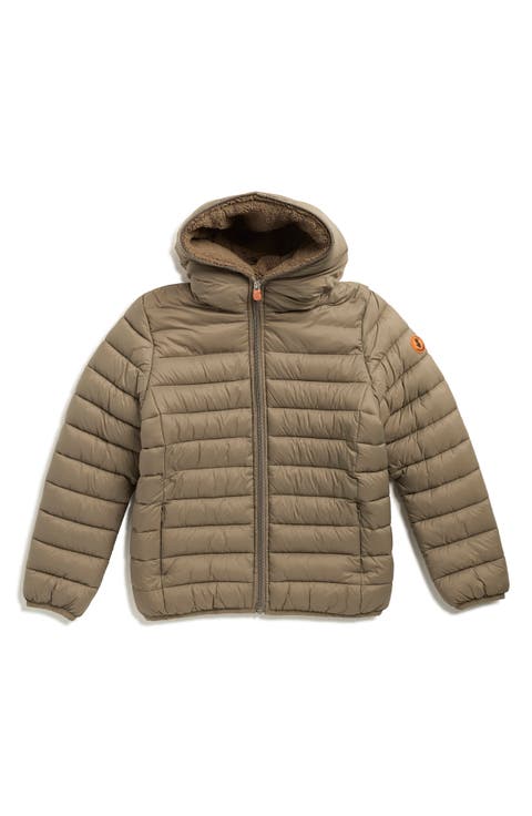 Kids' Wind & Water Resistant Fleece Lined Puffer Jacket (Big Kid)