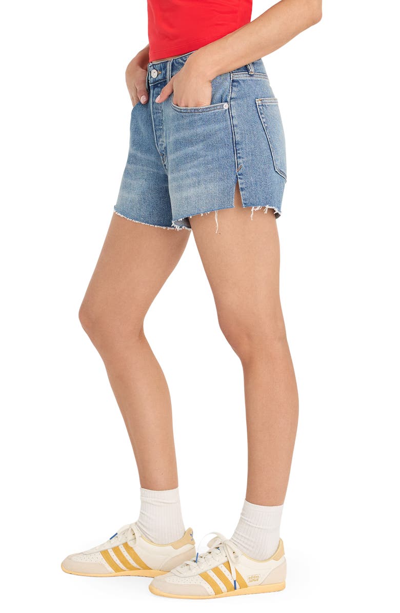 Good American Cutoff Denim Shorts, Alternate, color, Indigo1262