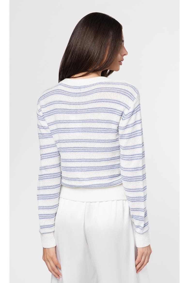 Laurel Stripe Cardigan, Alternate, color, White/Grey Blue