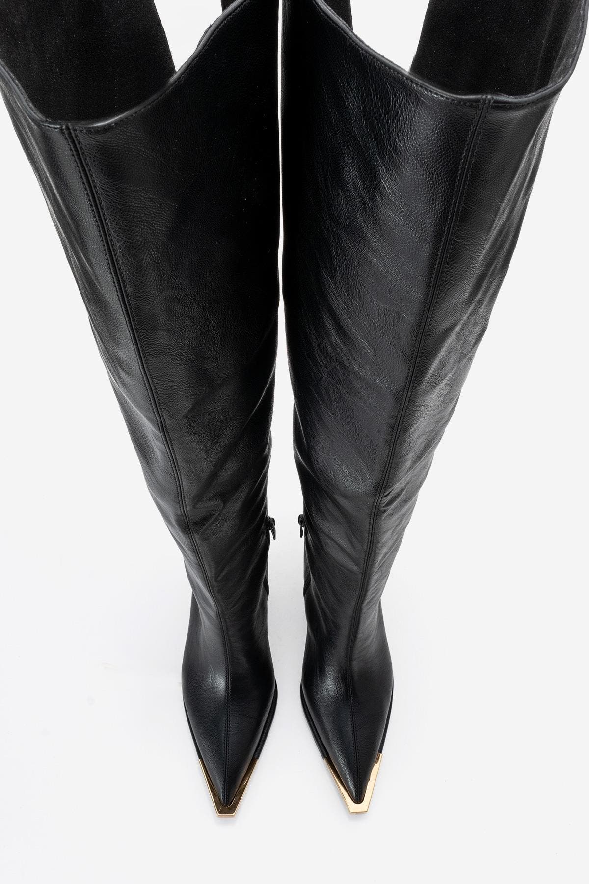 Prologue Shoes Vody Over The Knee Zip Stiletto Boot, Alternate, color, Black Faux Leather