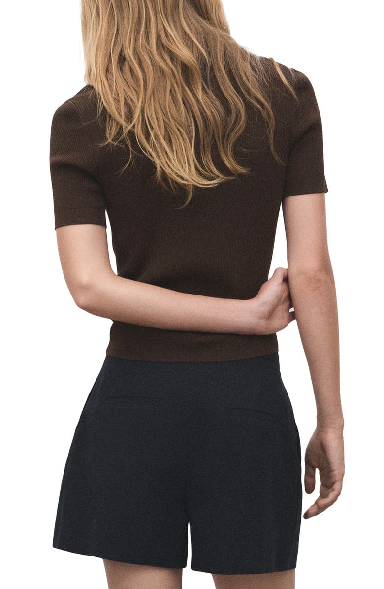 MANGO Short Sleeve Polo Sweater, Alternate, color, 