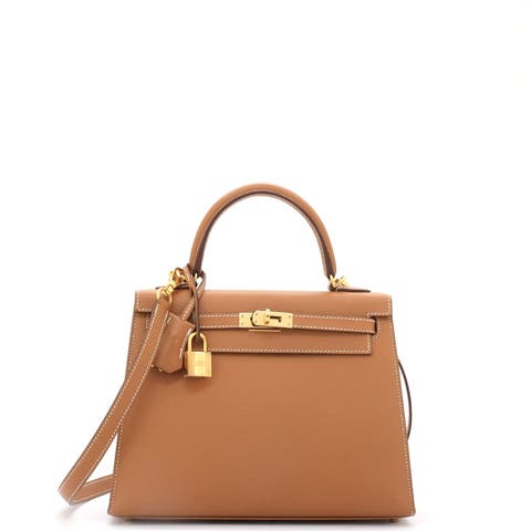 Kelly Handbag Brown Epsom with Gold Hardware 25