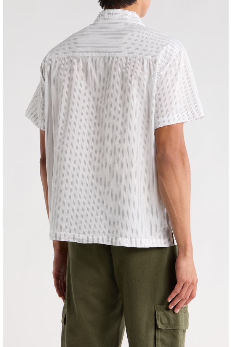 Rizzo Pinstripe Cotton Camp Shirt, Alternate, color, WHITE MULTI