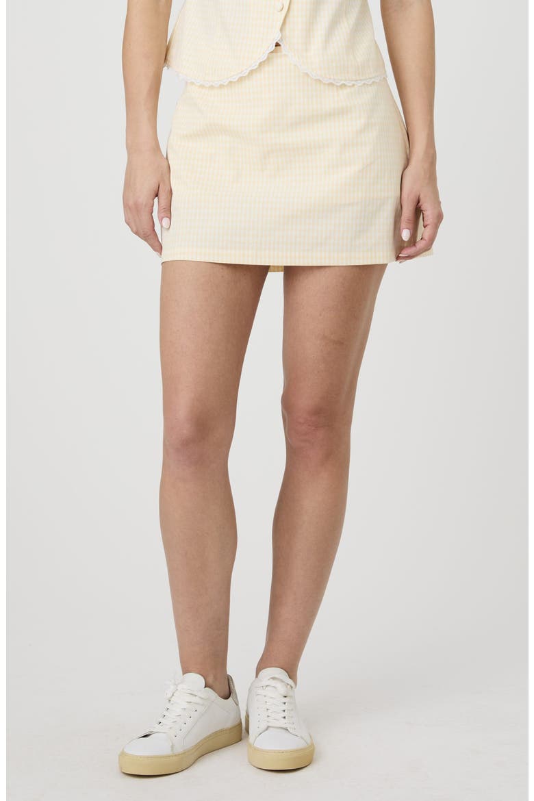 Gingham Miniskort, Main, color, BUTTER YELLOW GINGHAM