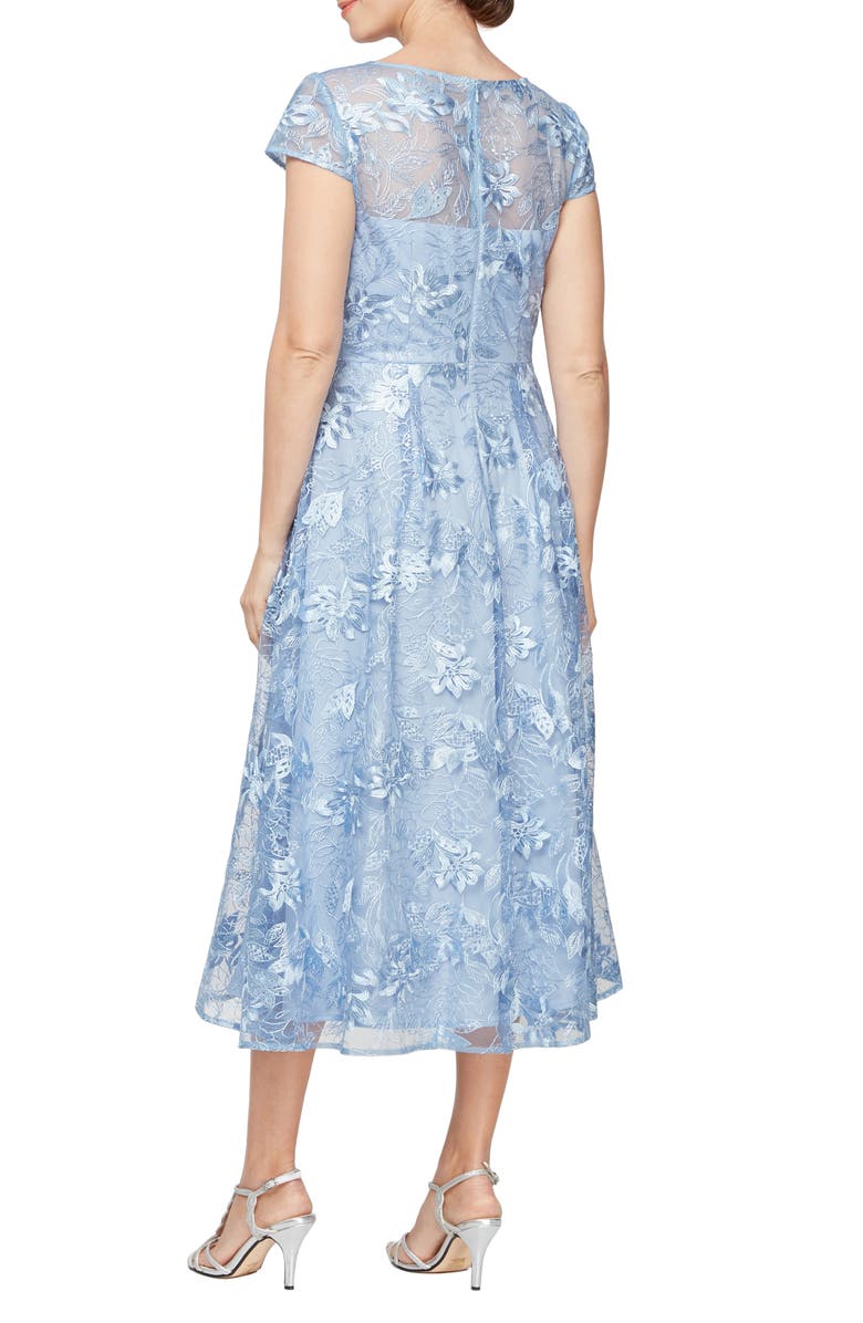 Alex & Eve Embroidered Cap Sleeve Cocktail Dress, Alternate, color,