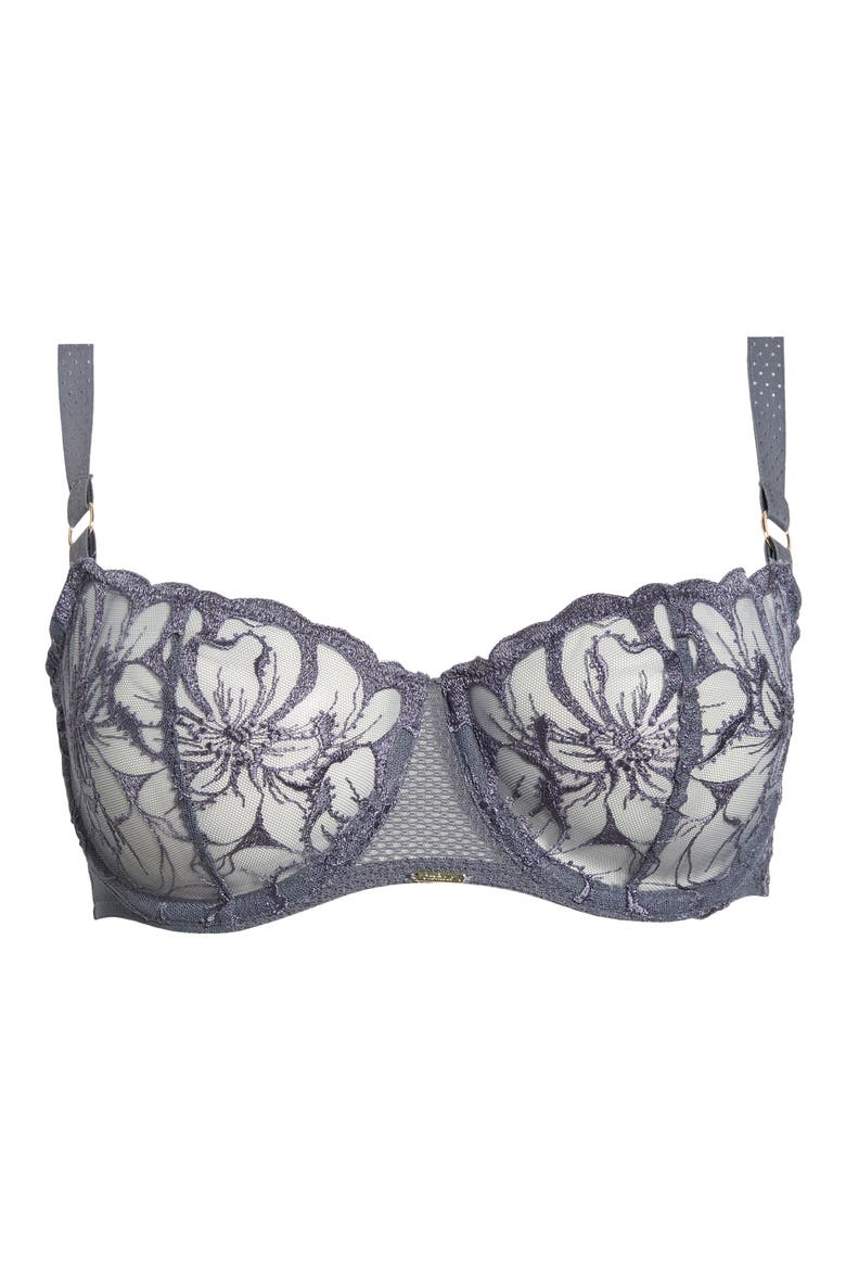 Fleurs Demi Bra, Main, color, FANCY GREY