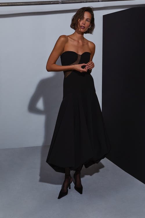 Et Ochs Daniella Strapless High-low Bubble Gown In Black