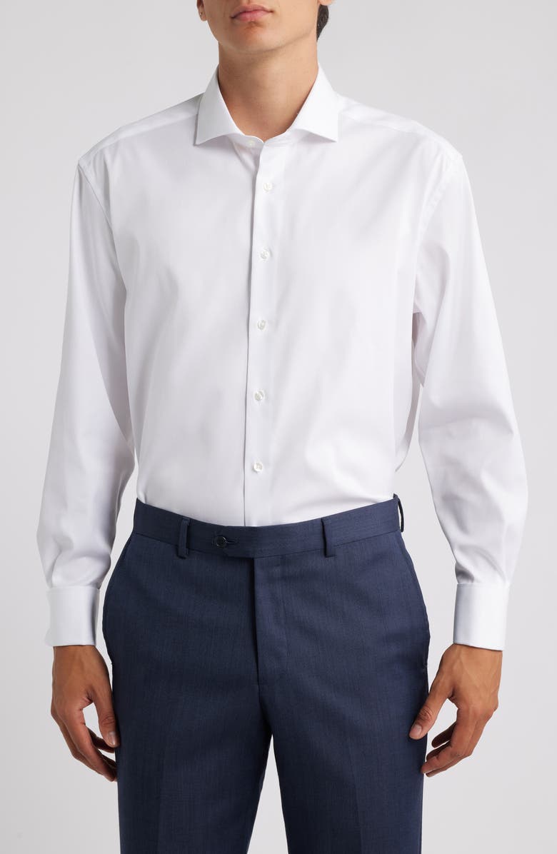 Eterna Cover Modern Fit Non-Iron French Cuff Cotton Dress Shirt, Main, color, White