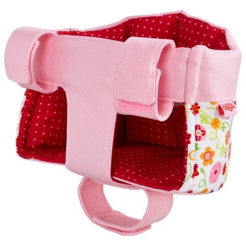 HABA Soft Doll's Bike Seat Flower Meadow - Attaches to Handlebars in Pink Multi 