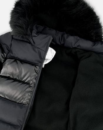 Long Metallic Puffy Winter Coat