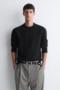 COS Boiled Merino Wool Crew-neck Sweater