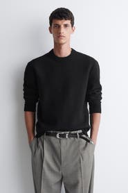 COS Boiled Merino Wool Crew-neck Sweater