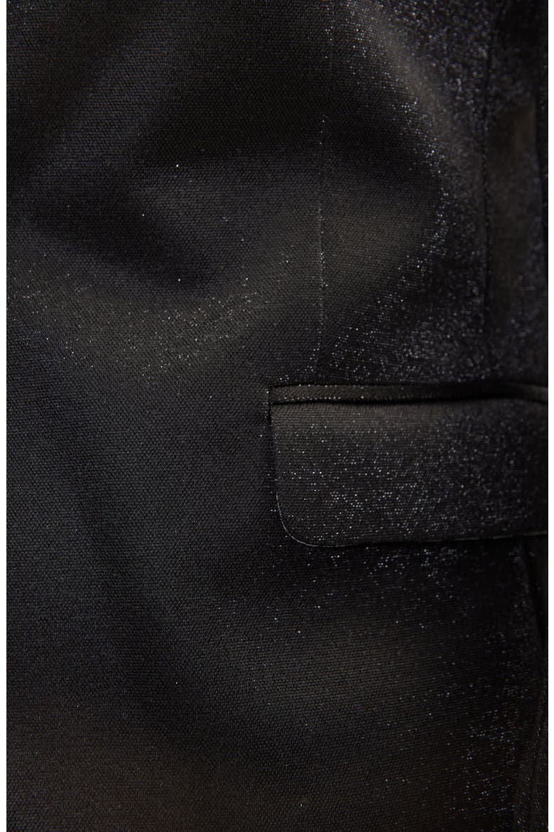 Metallic Sparkle Tuxedo Jacket, Alternate, color, BLACK