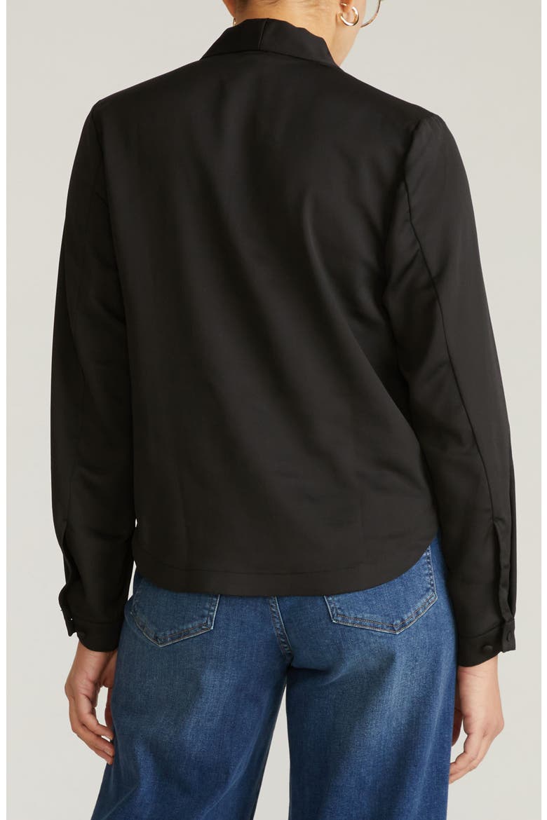 Cambria Pebble Georgette Top, Alternate, color, BLACK