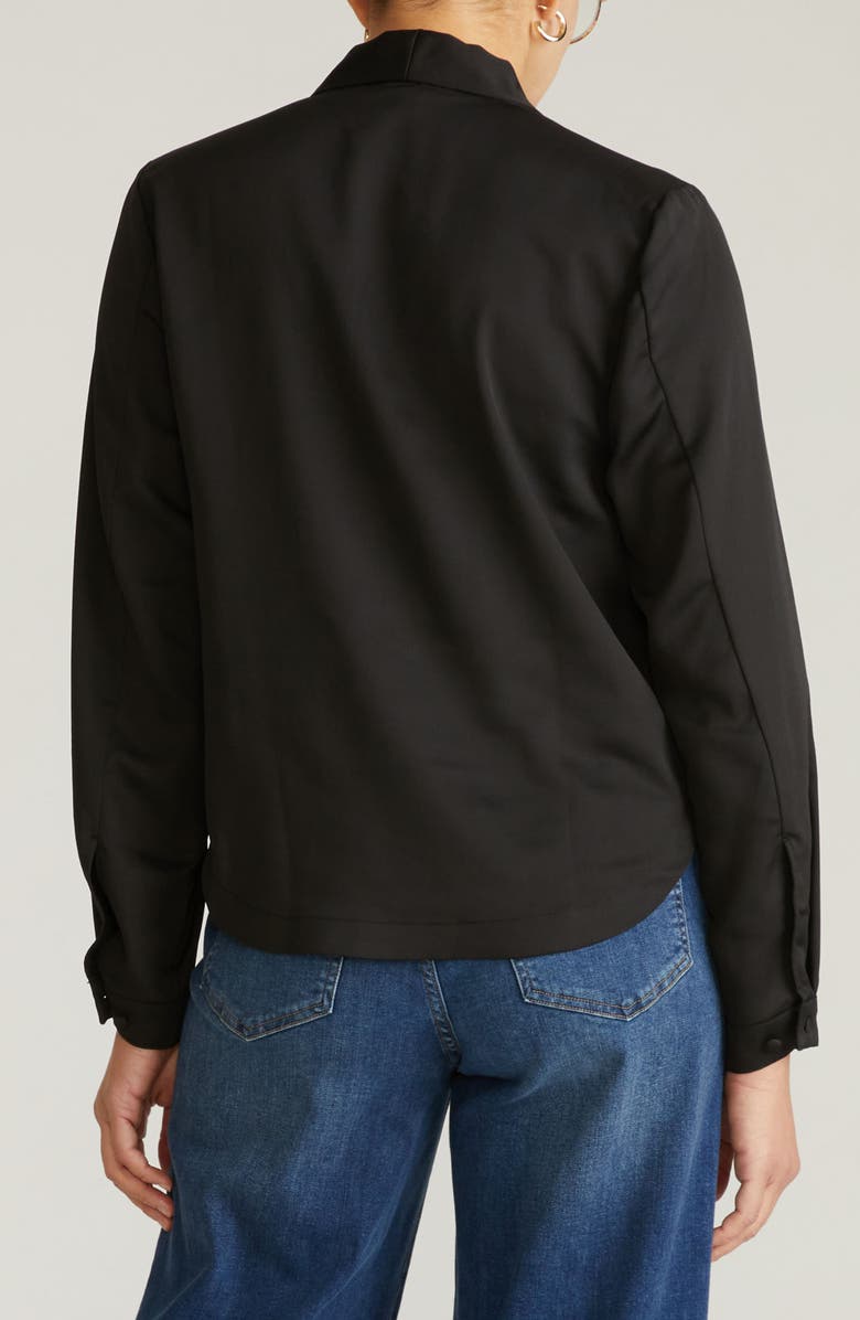 Universal Standard Cambria Pebble Georgette Top, Alternate, color, Black