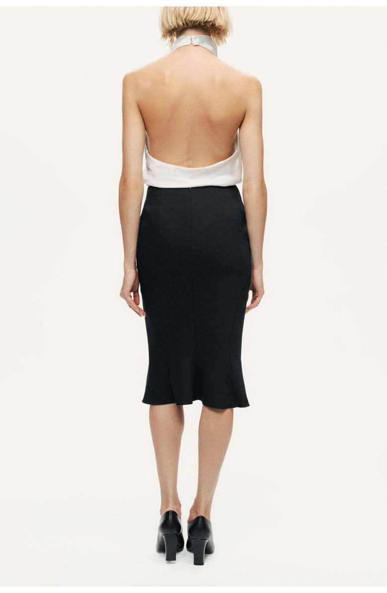 Nocturne Flounced Hem Fishtail Midi Skirt, Alternate, color, Black