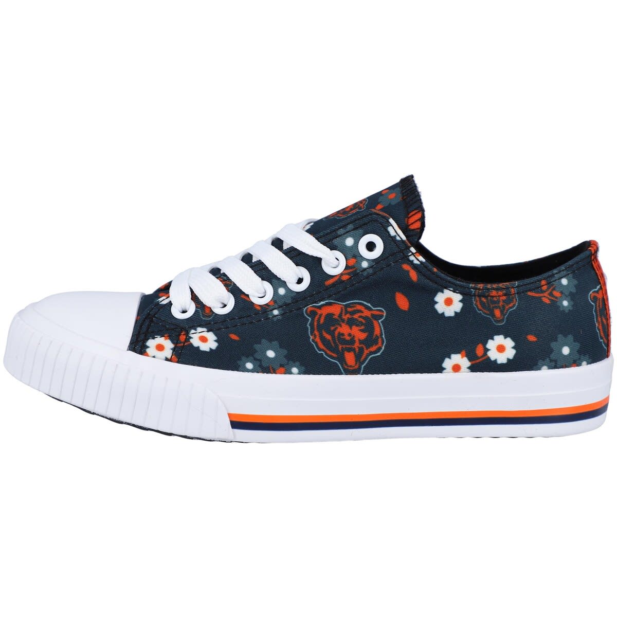 FOCO Women's FOCO Navy Chicago Bears Flower Canvas Allover Shoes, Main, color, 