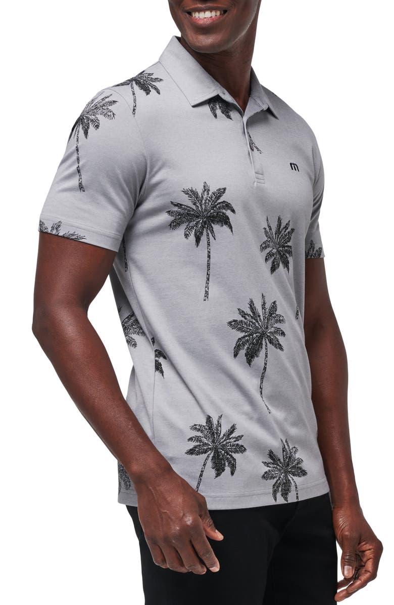 TravisMathew Mesic Palm Tree Polo, Alternate, color, Heather Grey