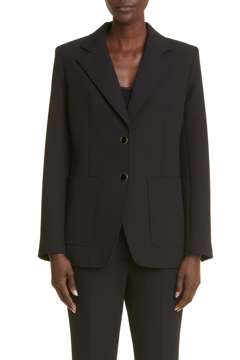 The Boardroom Stretch Crepe Suit Jacket, Main, color, BLACK