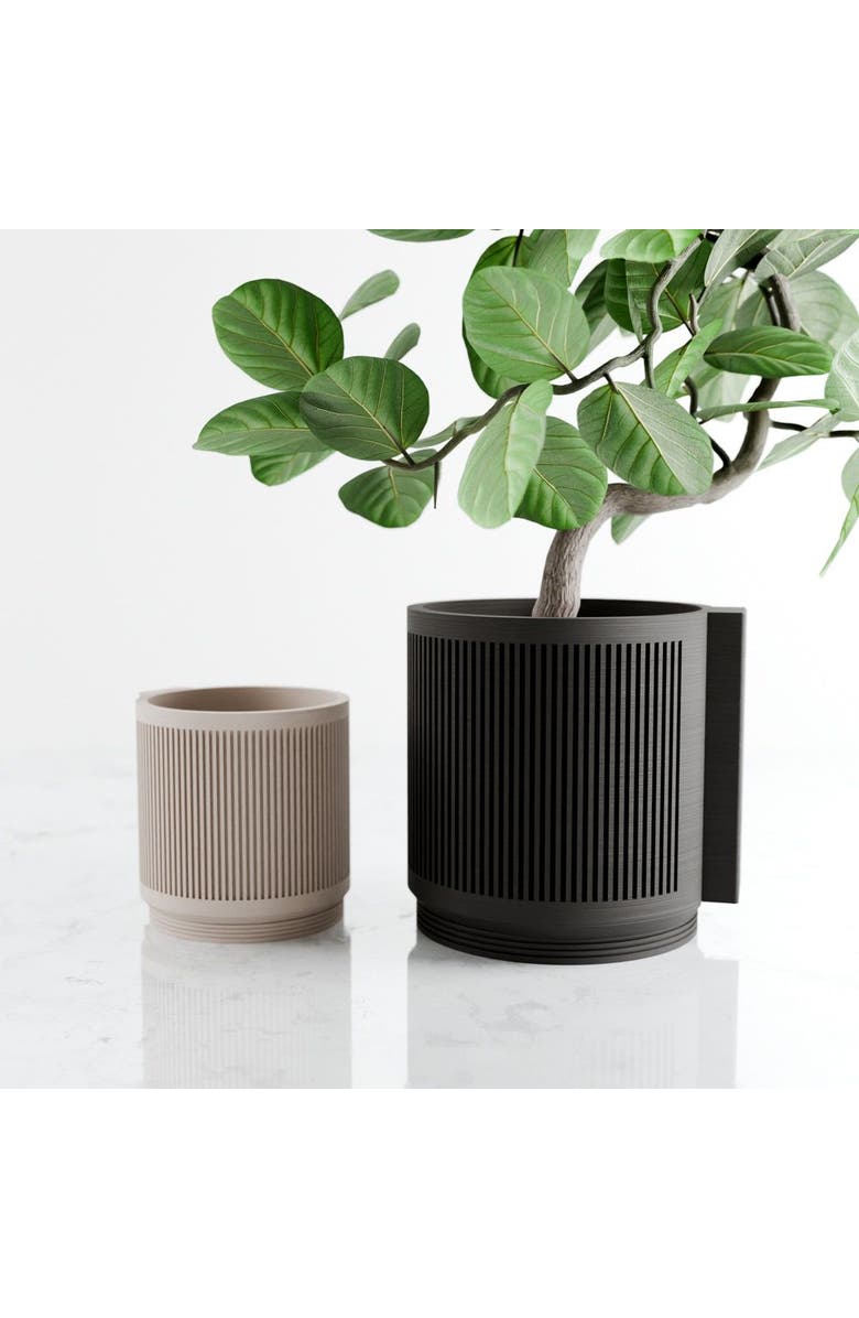 Modernized Pottery Hanging Stream Wall Planter, Main, color, Midnight Black - 6"