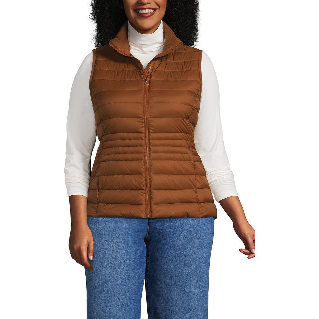 Lands' End Wanderweight Packable Ultralight Down Vest In Burgundy