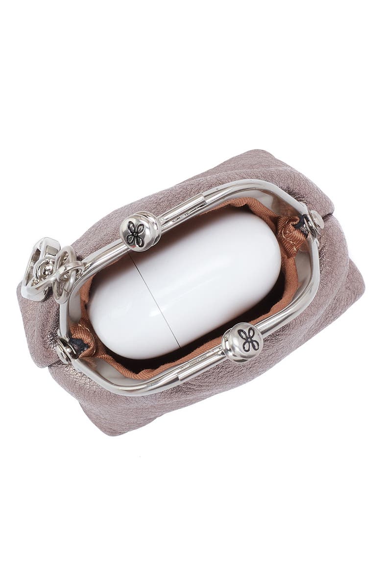 HOBO Run Clip Frame Leather Pouch, Alternate, color, Pewter Spur