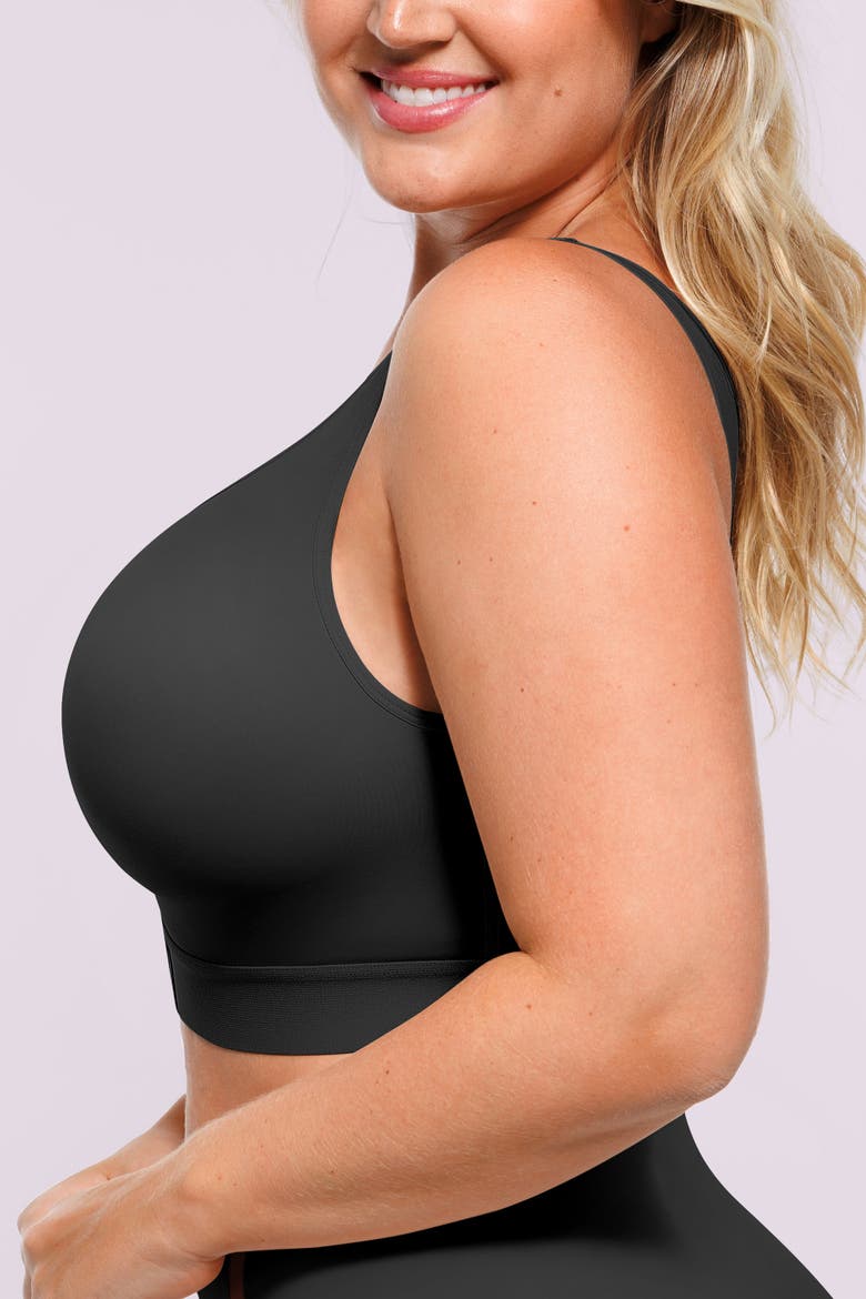 AirSlim® Unlined Wireless Back Support Bra, Alternate, color, Jet Black
