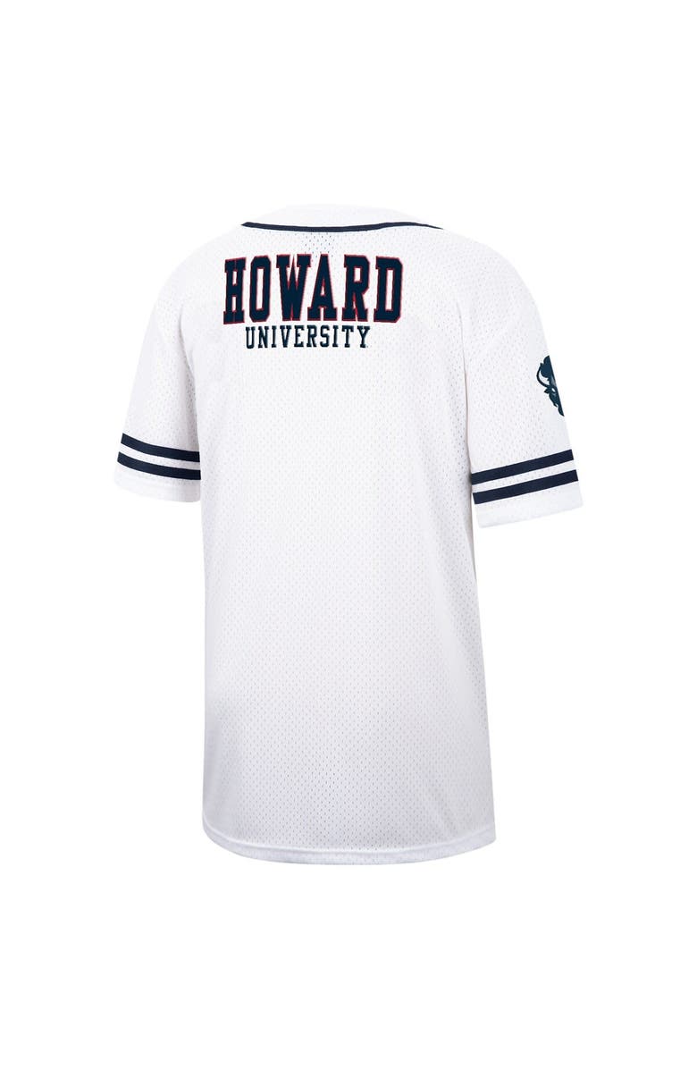 COLOSSEUM Men's Colosseum White Howard Bison Free Spirited Mesh Button-Up Baseball Jersey, Alternate, color, 