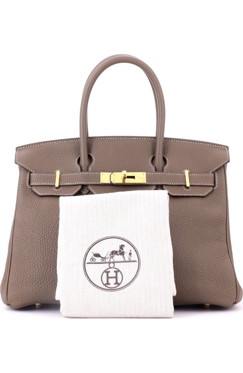 Pre-Owned Hermes Birkin Handbag Grey Togo with Gold Hardware 30, Alternate, color,