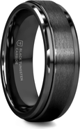 Larson Jewelers Revolve Tungsten Spinner Ring Brushed Center on Polished Base Comfort Fit