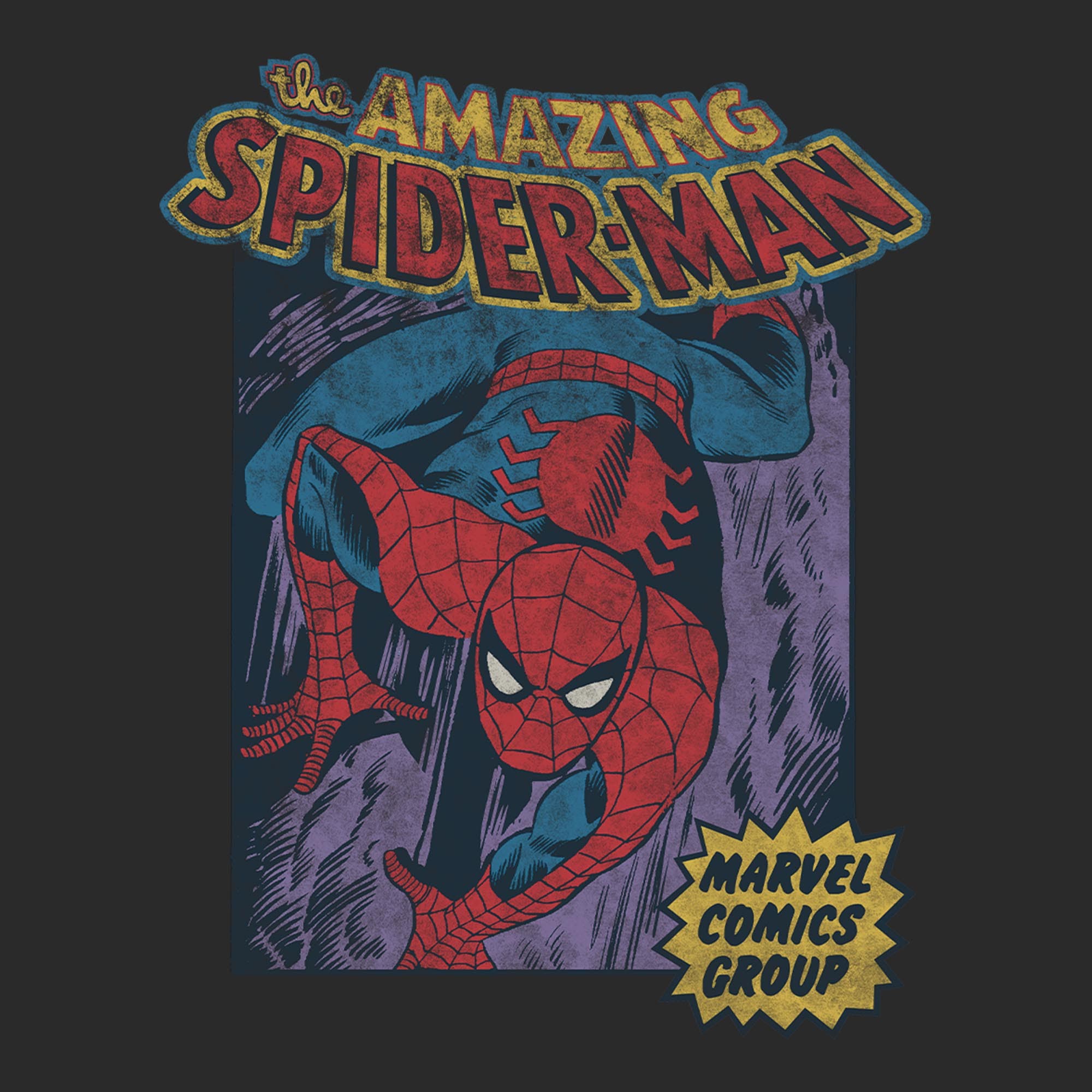 Marvel: Spider-Man Men's Distressed Amazing Spider Short Sleeve Graphic ...
