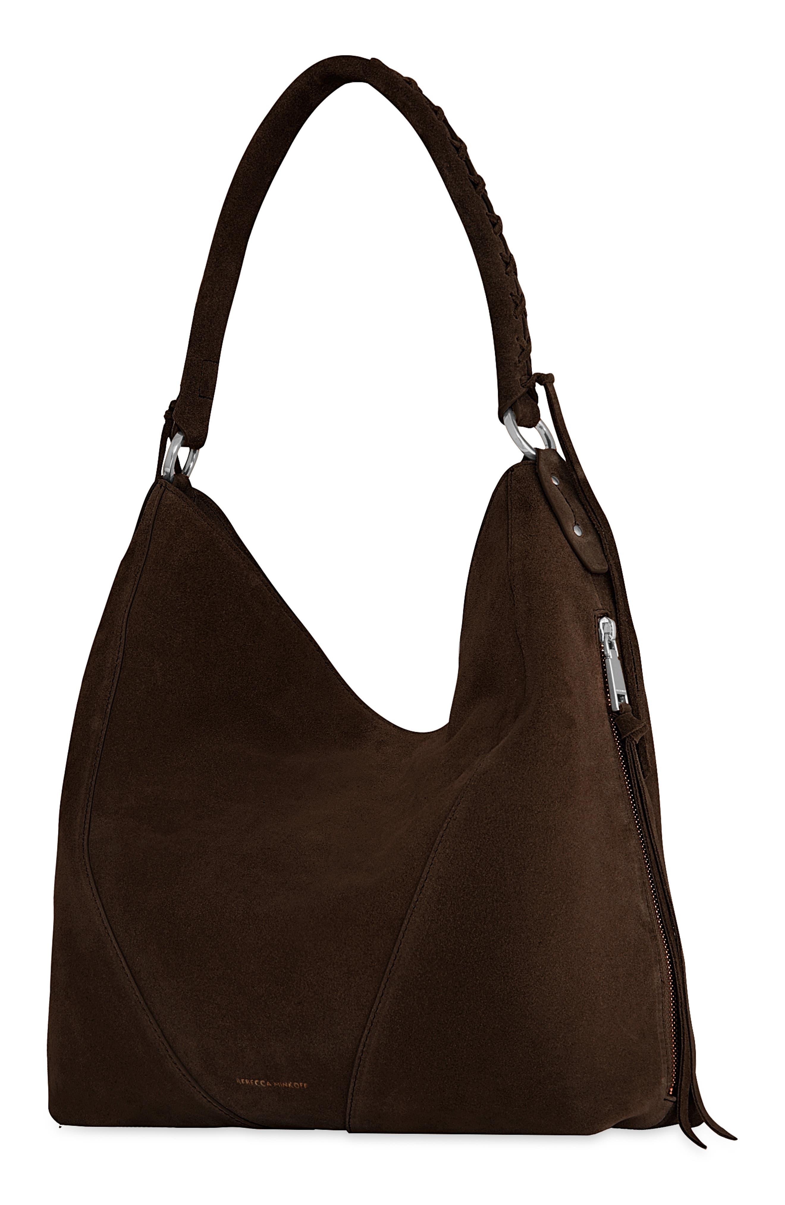 Rebecca Minkoff Mae Suede Hobo Bag, Alternate, color, Torte