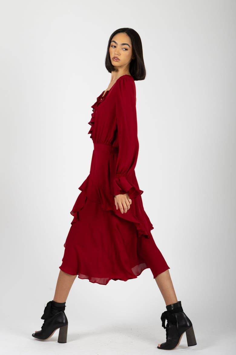 Warby Dress, Alternate, color, Crimson Red